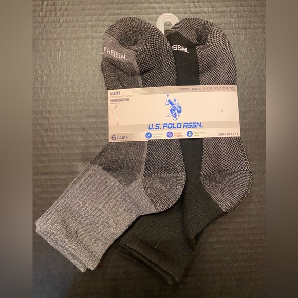 U.S. POLO ASSN. Men's 6 Pack Cushion Comfort High Quarter Crew Socks Size 6-12 - Picture 1 of 4